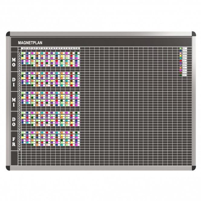 Klassen-Plantafel, 8 Stunden Mo-Fr, für 35 Klassen, 103x157 cm,